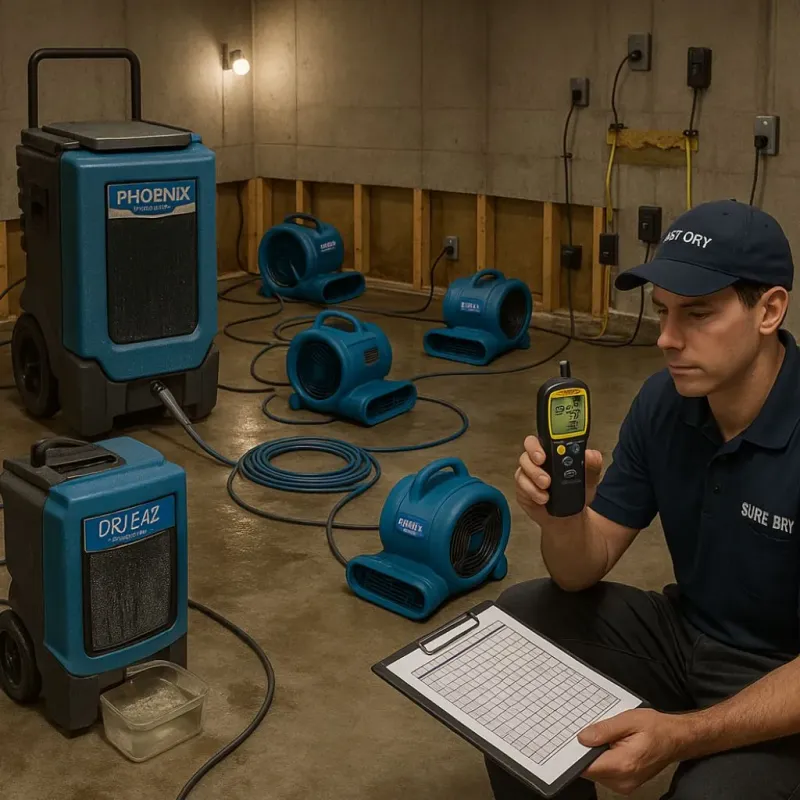 Structural Drying and Dehumidification process in Warsaw, KY